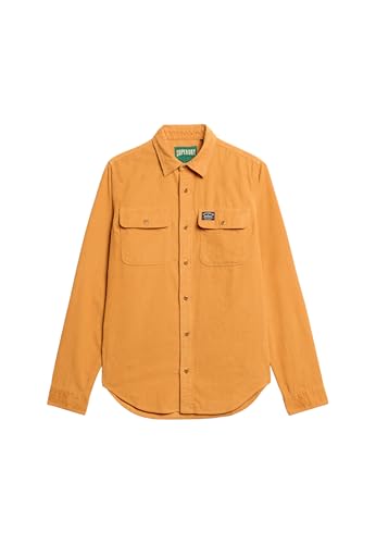 Superdry Herren Trailsman Cordhemd in lässiger Passform Geröstetes Orange M von Superdry
