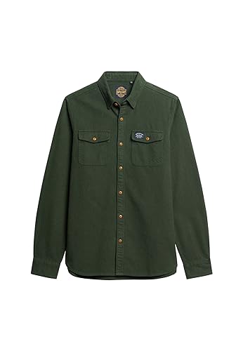 Superdry Herren Trailsman Flannel T-Shirt, grün, M von Superdry