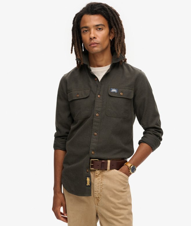Superdry Herren Trailsman Overshirt in Lockerer Passform Grün - Größe: M von Superdry