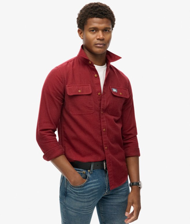 Superdry Herren Trailsman Overshirt in Lockerer Passform Rot - Größe: L von Superdry