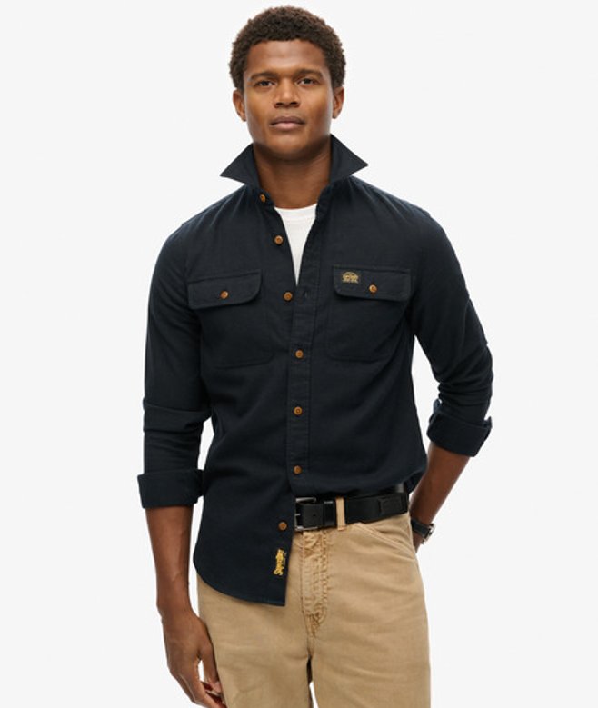 Superdry Herren Trailsman Overshirt in Lockerer Passform Schwarz - Größe: XL von Superdry