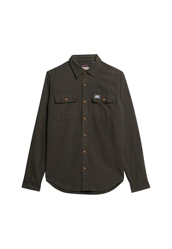 Superdry Herren Trailsman Overshirt in lockerer Passform Schnittlauchgrün L von Superdry