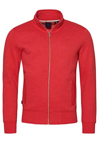 Superdry Herren Trainingsjacke aus Bio-Baumwolle, Vintage-Logo, bestickt, schmale Passform, Papaya Red Marl, L von Superdry