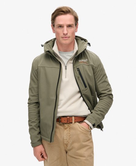 Superdry Herren Ripstop Softshell Trekker Kapuzenjacke Grün - Größe: Xxl von Superdry