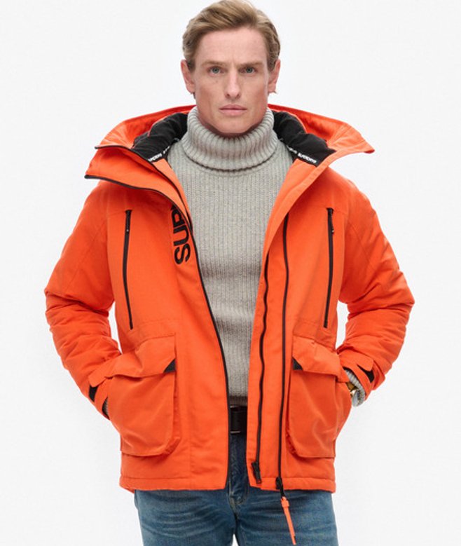Superdry Herren Ultimative Sd-windjacke mit Kapuze und Stickerei Orange - Größe: M von Superdry