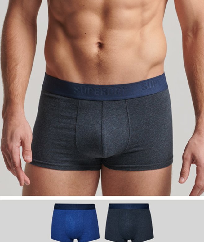 Superdry Herren Unterhosen aus Bio-baumwolle im 2er-Pack Blau - Größe: M von Superdry