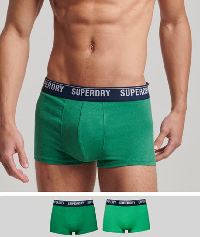 Superdry Herren Unterhosen aus Bio-baumwolle im 2er-Pack Grün - Größe: L von Superdry