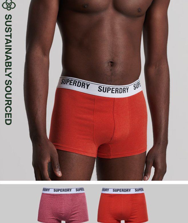 Superdry Herren Unterhosen aus Bio-baumwolle im 2er-Pack Orange - Größe: XL Superdry Herren Unterhosen aus Bio-baumwolle im 2er-Pack Orange - Größe: XL von Superdry