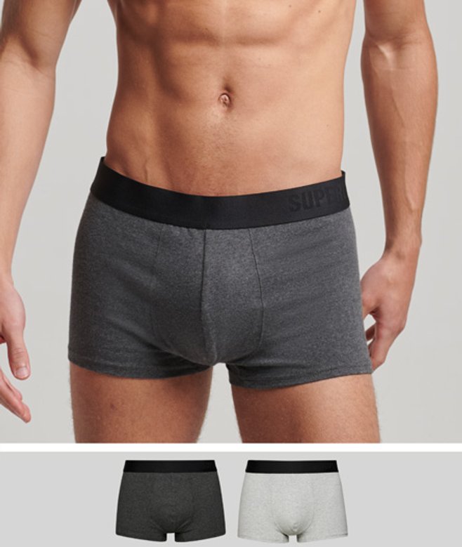 Superdry Herren Unterhosen aus Bio-baumwolle im 2er-Set Dunkelgrau - Größe: M Superdry Herren Unterhosen aus Bio-baumwolle im 2er-Set Dunkelgrau - Größe: M von Superdry