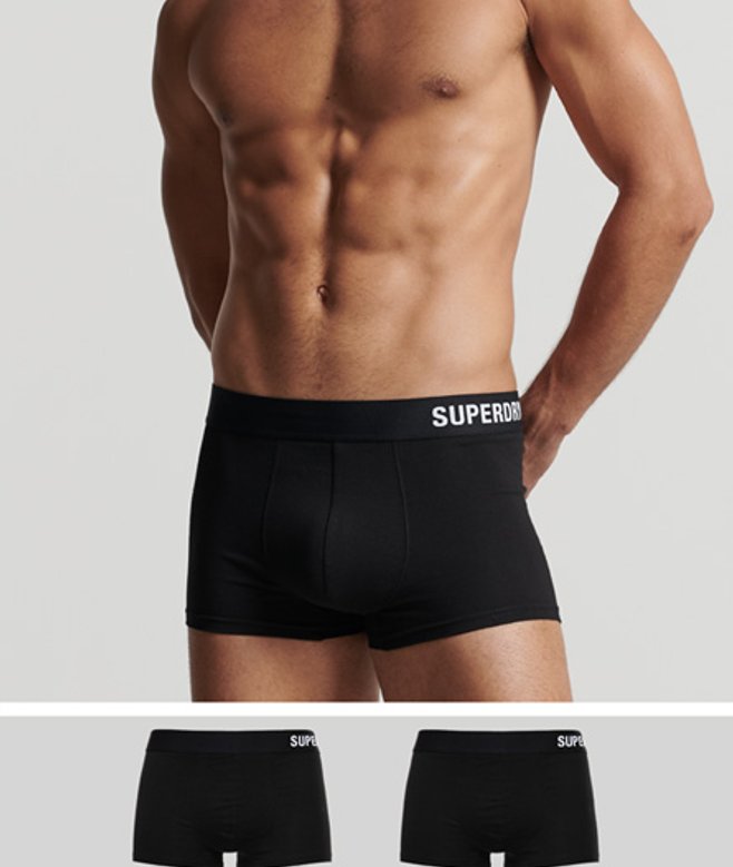 Superdry Herren Unterhosen aus Bio-baumwolle im 2er-Set Schwarz - Größe: M Superdry Herren Unterhosen aus Bio-baumwolle im 2er-Set Schwarz - Größe: M von Superdry