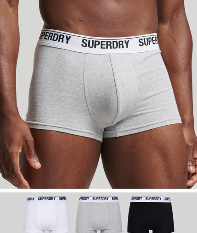 Superdry Herren Unterhosen aus Bio-baumwolle im 3er-Pack Schwarz - Größe: L von Superdry