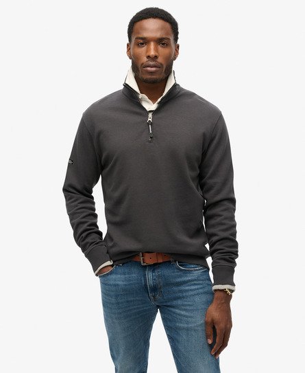 Superdry Herren Utility Henley Sweatshirt mit Logo Dunkelgrau - Größe: Xxl von Superdry