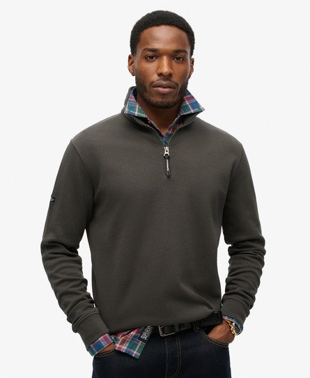 Superdry Herren Utility Henley Sweatshirt mit Logo Schwarz - Größe: Xxl von Superdry