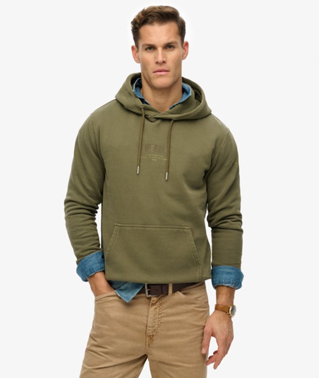 Superdry Herren Utility Sport Hoodie Grün - Größe: L von Superdry
