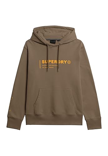 Superdry Herren Utility Sport Logo Loose Hood Sweatshirt, Fossil Braun, XXL von Superdry