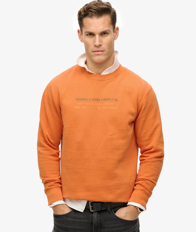Superdry Herren Utility Sport Sweatshirt mit Rundhalsausschnitt Orange - Größe: XL von Superdry