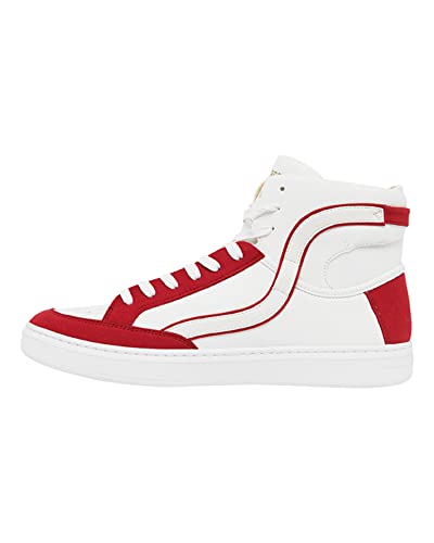 Superdry Herren Vegan Basket OV High Trainer Sneaker, White/Campus Red, 42 EU von Superdry