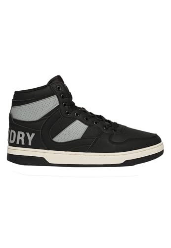 Superdry Herren Vegan Jump High Top Trainer Sneaker, Schwarz, 43 EU von Superdry