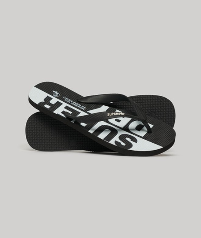 Superdry Herren Weiß Logo Vegane Flip-Flops, Größe: 8-9 von Superdry