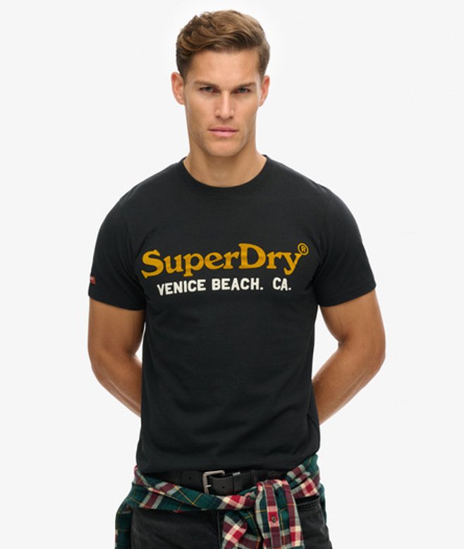 Superdry Herren Venue Duo Logo-t-shirt Schwarz - Größe: Xxl von Superdry