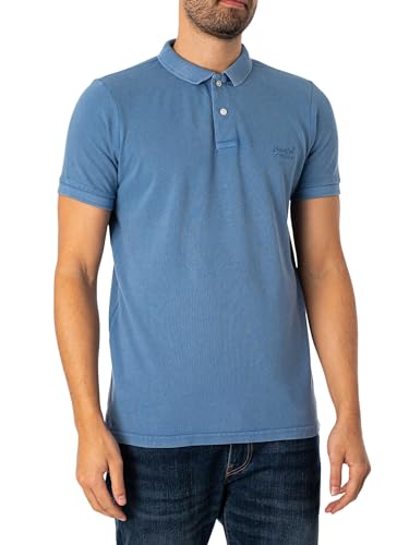 Superdry Herren Vint Destroy Polo Businesshemd, blau, XXL von Superdry