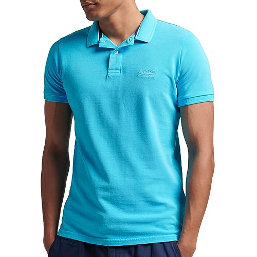 Superdry Herren Vint Destroy Polo Kapuzenpullover, Beach Blue, XL von Superdry