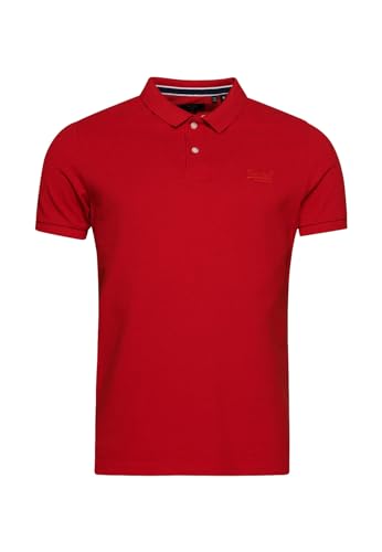 Superdry Herren Vint Destroy Polo Kapuzenpullover, Rot, M von Superdry