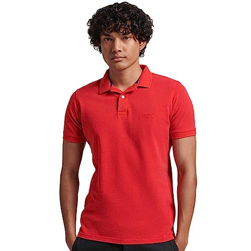 Superdry Herren Vint Destroy Polo Kapuzenpullover, Rouge Rot, L von Superdry
