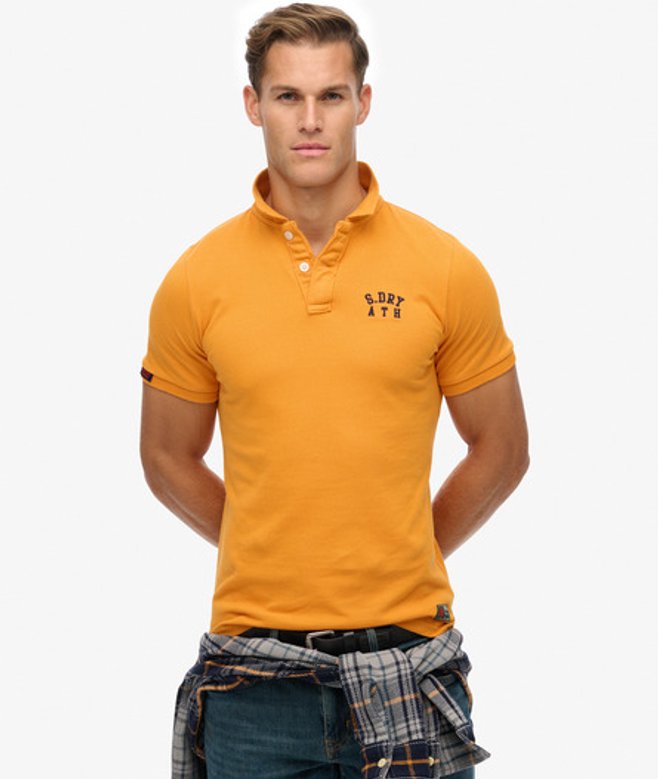 Superdry Herren Vintage Athletic Besticktes Poloshirt Gold - Größe: Xxl von Superdry