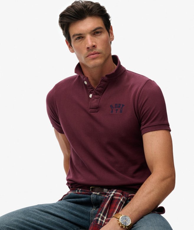 Superdry Herren Vintage Athletic Besticktes Poloshirt Red - Größe: Xxxl von Superdry