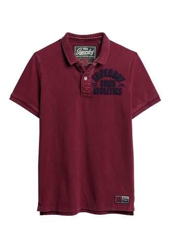 Superdry Herren Vintage Athletic Poloshirt T1 Pique Polo (M), Reichhaltiges Burgunderrot, XXL von Superdry