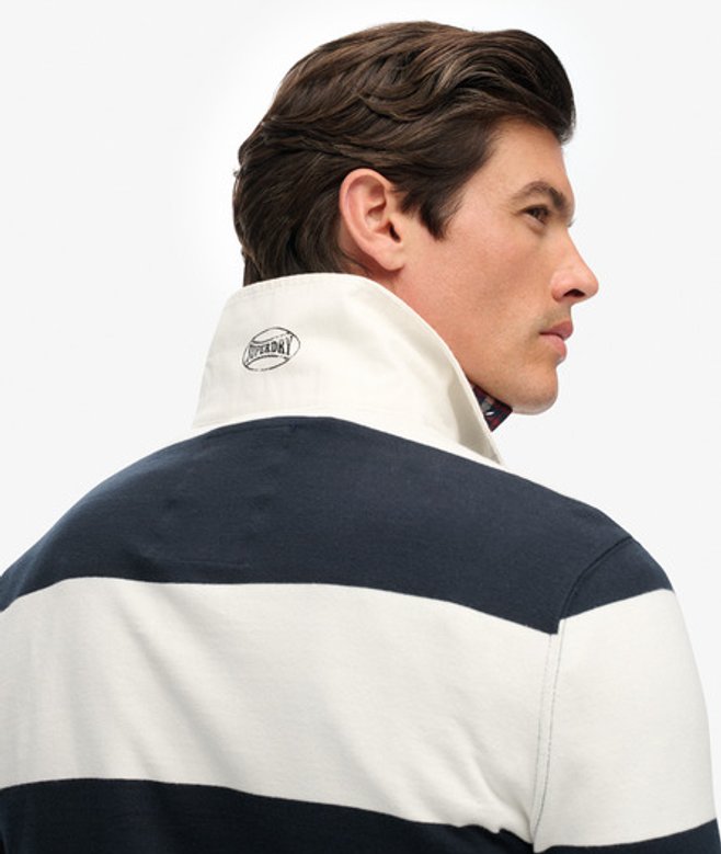 Superdry Herren Vintage Athletic Stripe Rugby-shirt Navy - Größe: L von Superdry