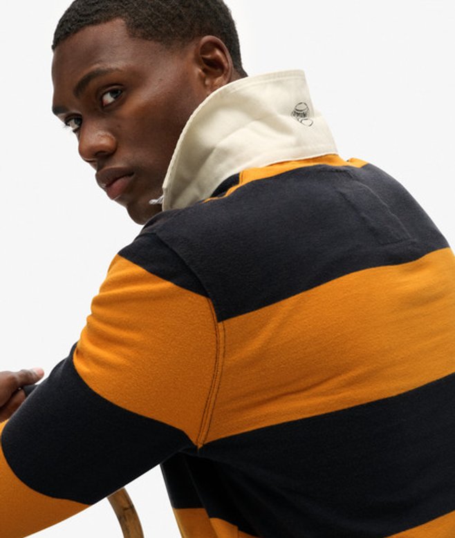 Superdry Herren Vintage Athletic Stripe Rugby-shirt Navy - Größe: S von Superdry