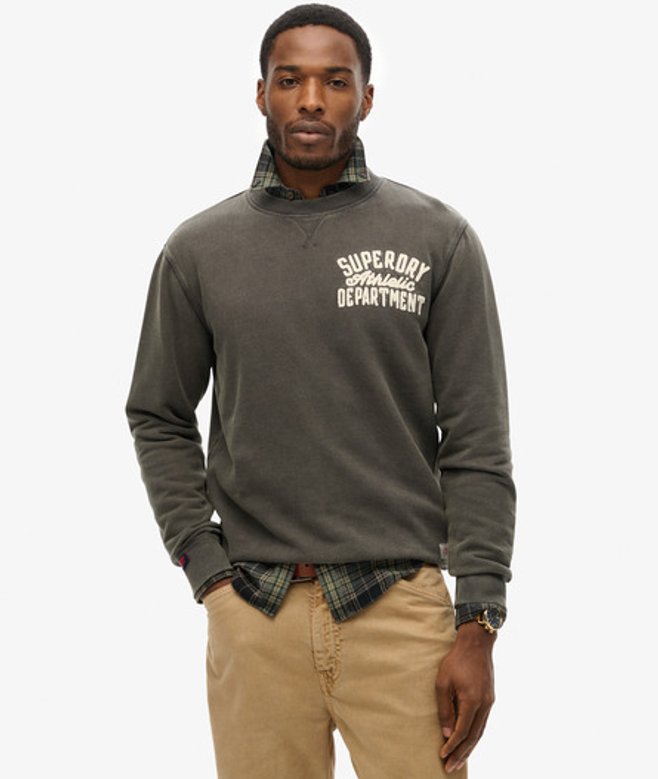 Superdry Herren Vintage Athletic Rundhals-sweatshirt Schwarz - Größe: S von Superdry