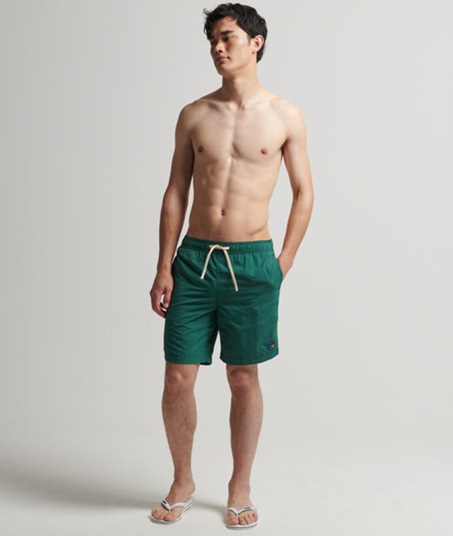 Superdry Herren Vintage Badeshorts aus Recyceltem Material Grün - Größe: L von Superdry