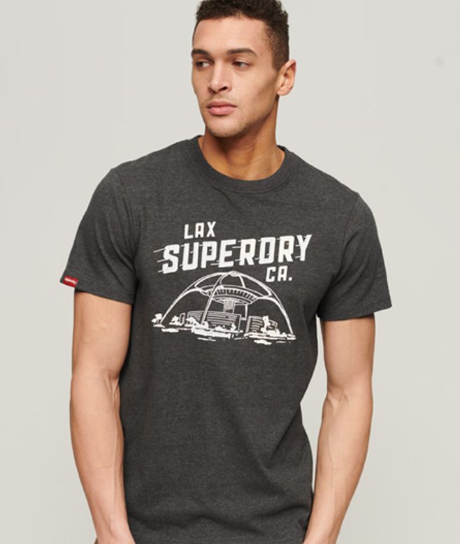 Superdry Herren Vintage City Souvenir T-shirt Schwarz - Größe: L von Superdry