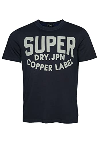 Superdry Herren Vintage Copper Label T-Shirt aus Bio-Baumwolle Finster Marineblau S von Superdry