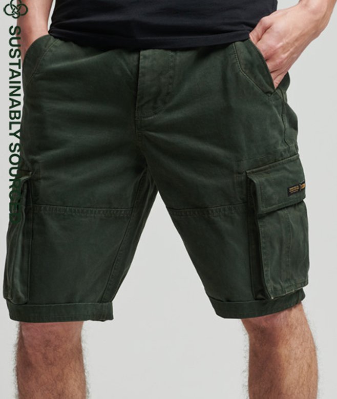 Superdry Herren Vintage Core Cargo-shorts aus Bio-baumwolle Grün - Größe: 30 von Superdry