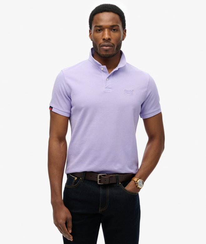 Superdry Herren Vintage Destroy Poloshirt Purple - Größe: L von Superdry