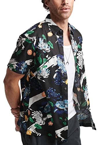 Superdry Herren Vintage Hawaiian S/S Shirt Hemd, Aya Black Floral, XL von Superdry