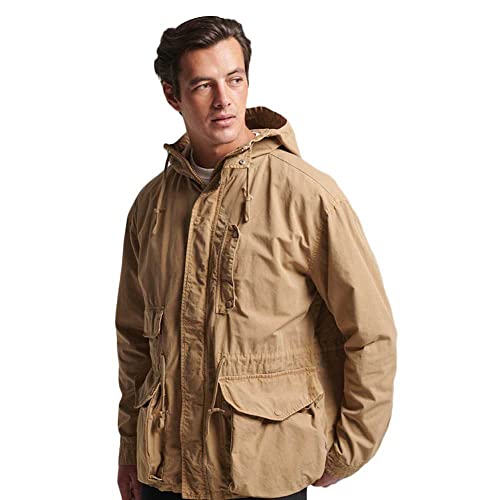 Superdry Herren Vintage Hooded Deck JKT Kapuzenpullover, Klassisches Hellbraun braun, M von Superdry