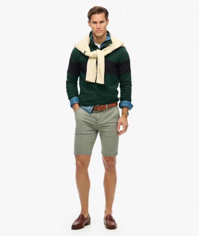 Superdry Herren Vintage International Chinoshorts Green - Größe: 30 von Superdry