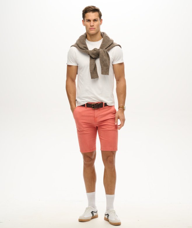 Superdry Herren Vintage International Chinoshorts Orange - Größe: 32 von Superdry