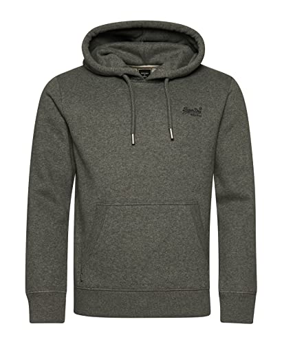 Superdry Herren Vintage Logo EMB Hood Kapuzenpullover, Charcoal Grey Marl, Small von Superdry