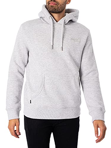 Superdry Herren Essential Hoodie aus Bio-Baumwolle mit Logo Gletschergrau Meliert L von Superdry