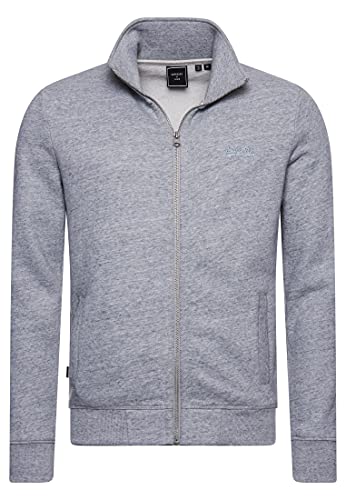 Superdry Herren Vintage Logo EMB Zip Track Cardigan Sweater, Athletic Grey Marl, M von Superdry
