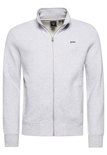 Superdry Herren Vintage Logo EMB Zip Track Kapuzenpullover, Grau (Glacier Grey Marl), XXL von Superdry