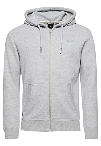 Superdry Herren Vintage Logo Emb Ziphood Sweatshirt, Grau (Athletic Grey Marl), XL von Superdry