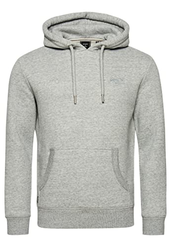 Superdry Herren Vintage Logo Hoodie aus Bio-Baumwolle mit Stickerei Sportlich Grau Meliert XS von Superdry