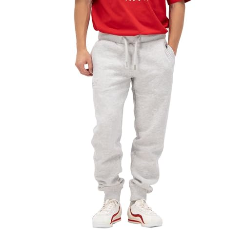 Superdry Herren Vintage Logo Jogginghose aus Bio-Baumwolle mit Stickerei Gletschergrau Meliert XL von Superdry